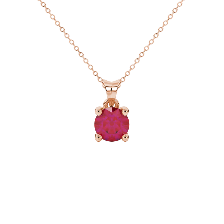 Round Surprise Diamond Gemstone Pendant