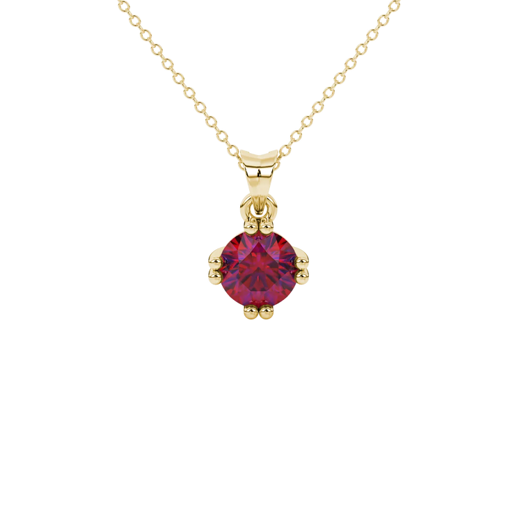 Round Double-Claw Basket Gemstone Pendant