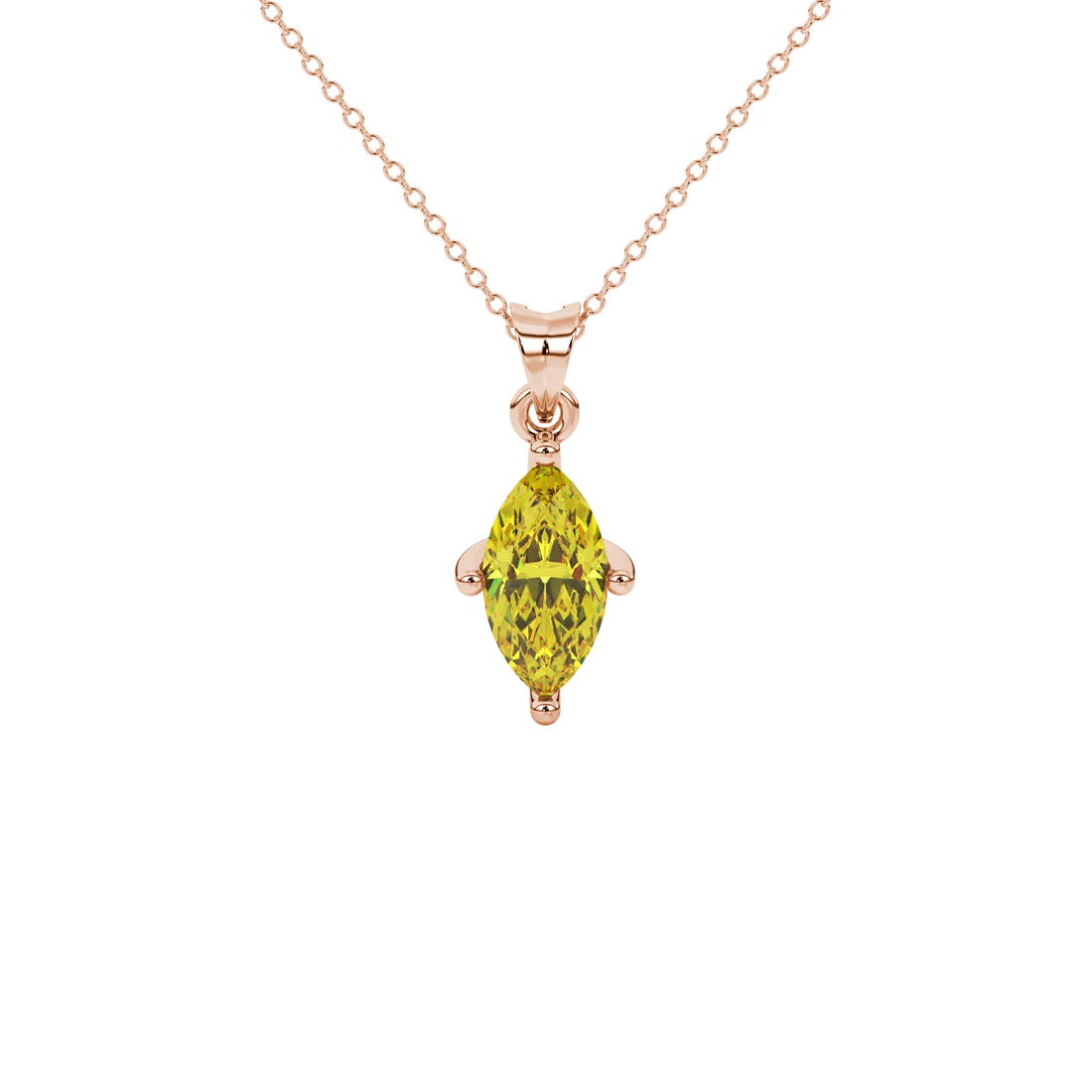 Marquise Cut Four Prong Gemstone Pendant