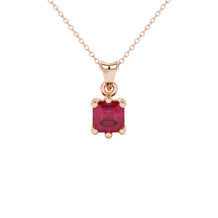 Asscher Solitaire Gemstone Pendant