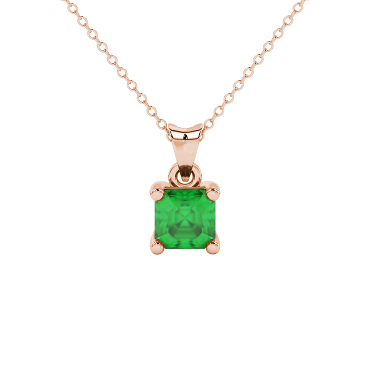 Classic Asscher Solitaire Gemstone Pendant
