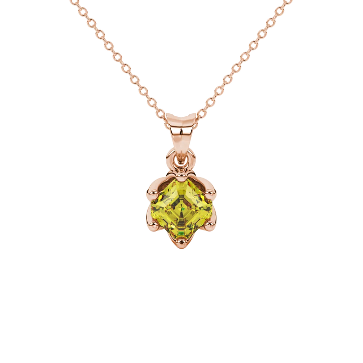 Hexagon Solitaire Gemstone Pendant
