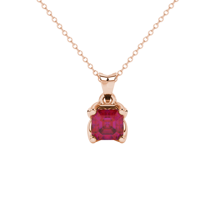 Majestic Asscher Petal Solitaire Pendant