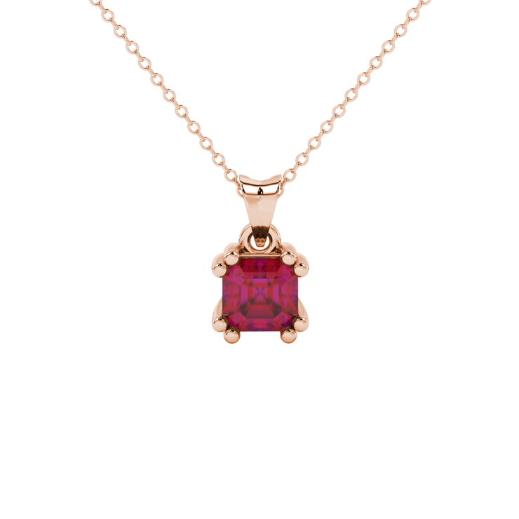 Royal Crown Asscher Gemstone Pendant