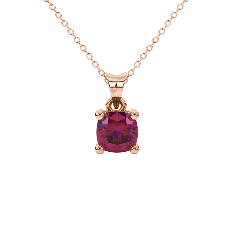 Classic Cushion Solitaire Gemstone Pendant