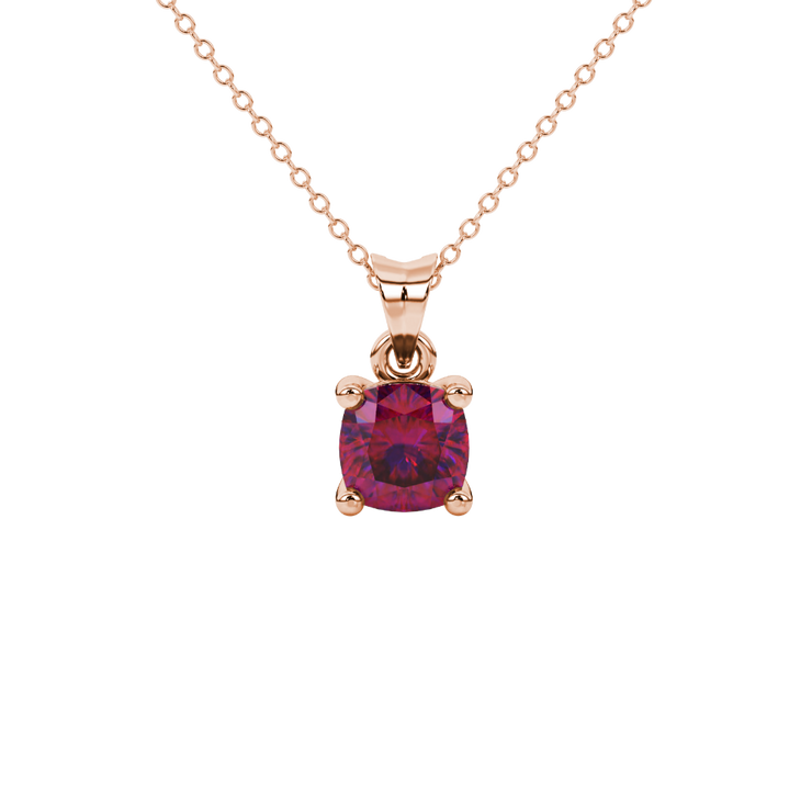 Royal Cushion Cut Solitaire Gemstone Pendant