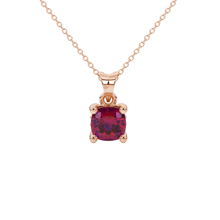 Modern Cushion Cut Solitaire Gemstone Pendant