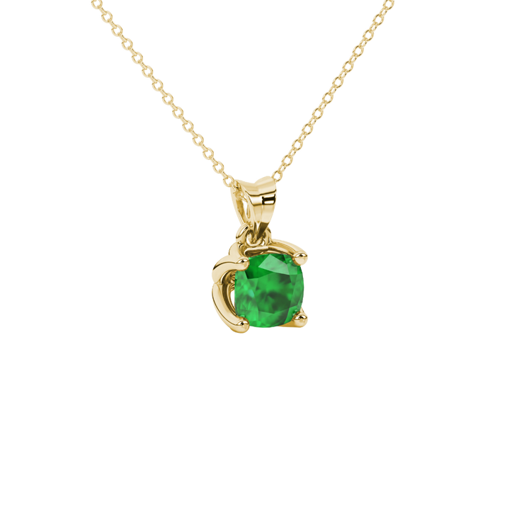Tulip Basket Cushion Cut Gemstone Solitaire Pendant