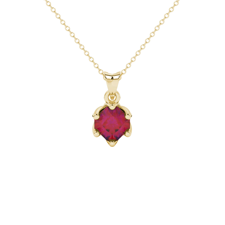 Radiant Six-Prong Basket Gemstone Pendant