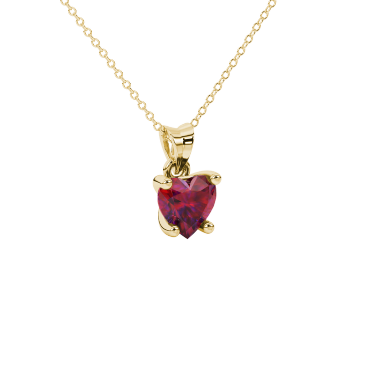 Heart Cut Solitaire Gemstone Pendant