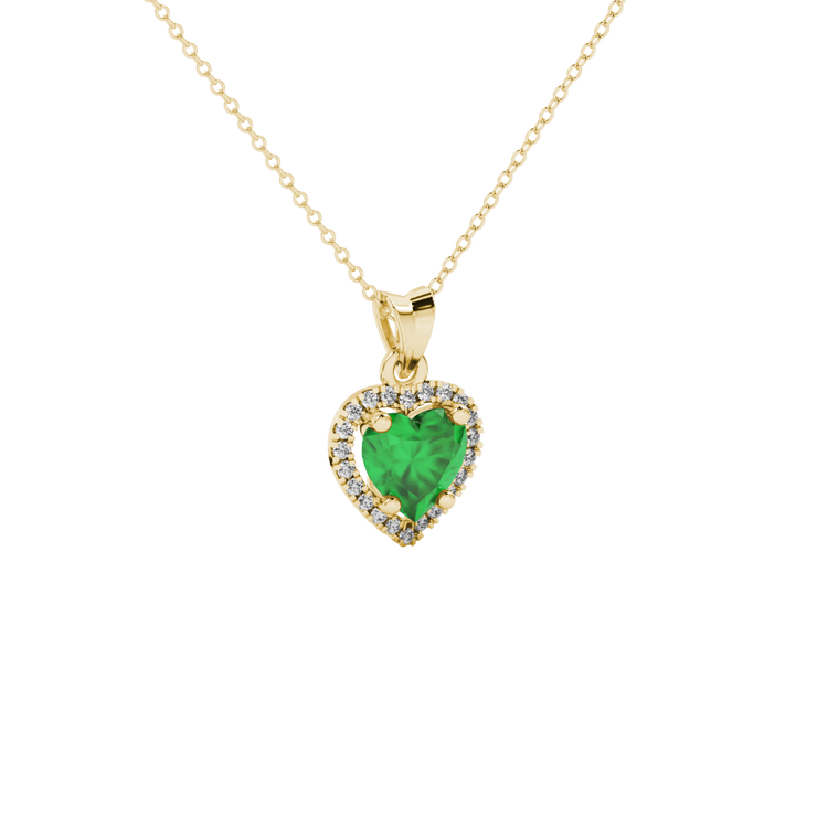 Heart Halo Gemstone Pendant