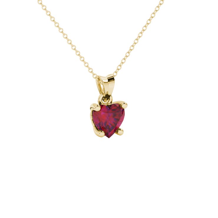Heart Cut Solitaire Gemstone Lotus Pendant