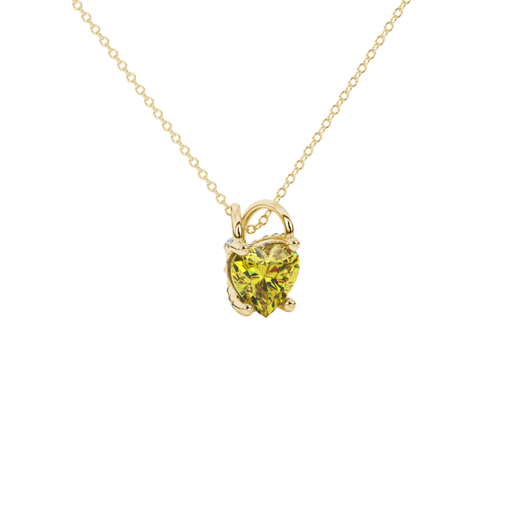 Heart Gemstone Pendant with Diamond Pavé Basket
