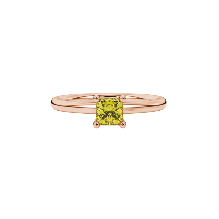 Princess Classic Solitaire Gemstone Ring