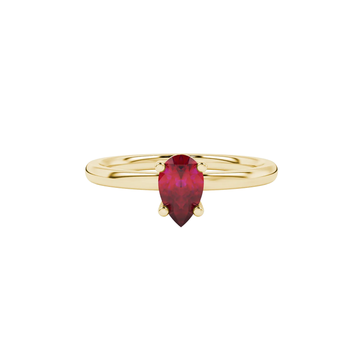 Pear Four-Prong Cathedral Gemstone Ring (Classic Basket)