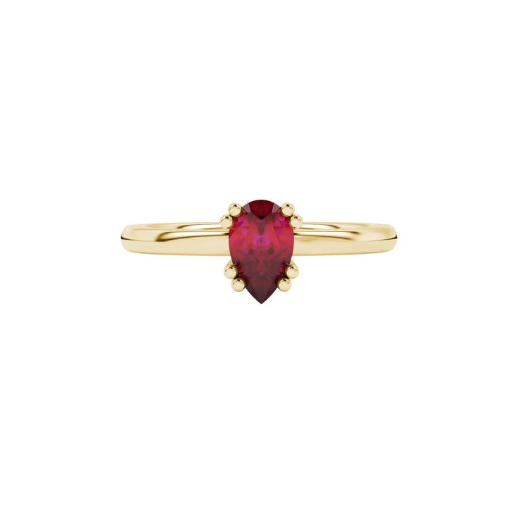 Pear Eight-Prong Cathedral Gemstone Ring