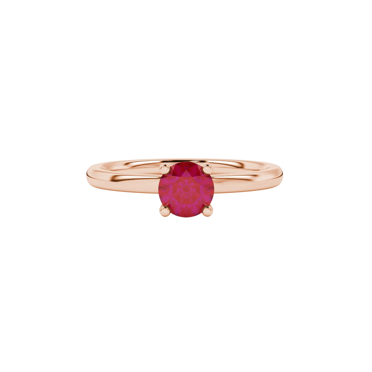 Round Solitaire Gemstone Ring