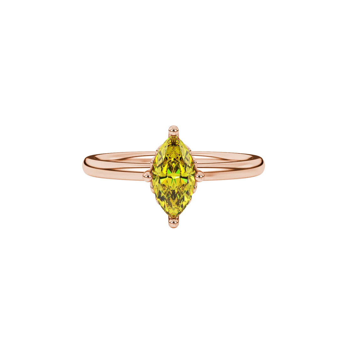 Marquise Cut Lotus Basket Gemstone Ring