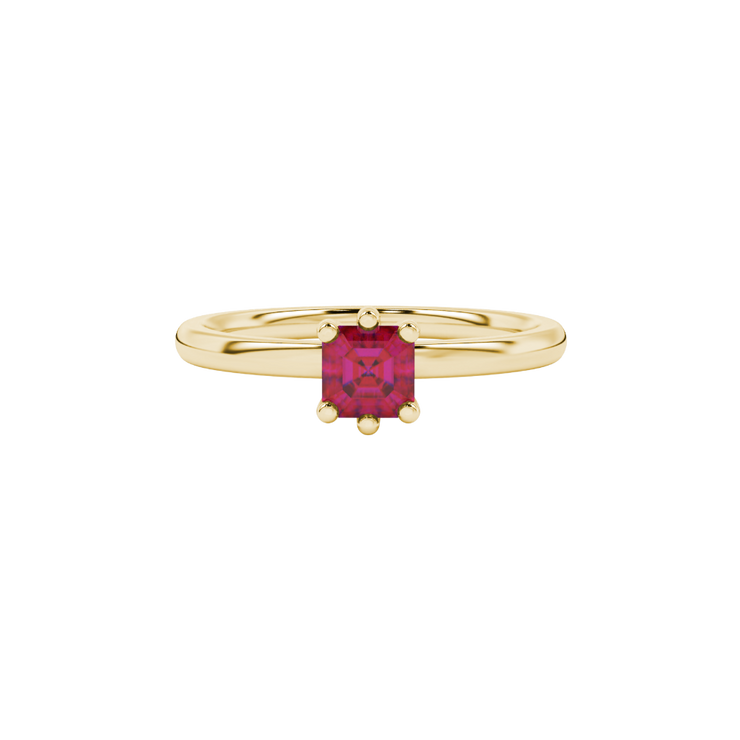 Asscher Six-Prong Basket Gemstone Ring