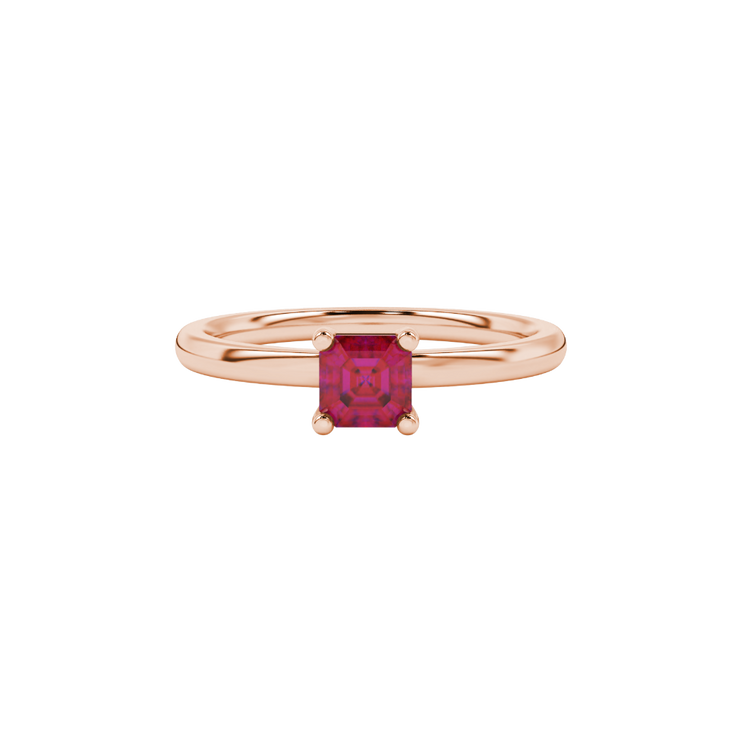 Asscher Classic Basket Gemstone Ring (Classic Basket)