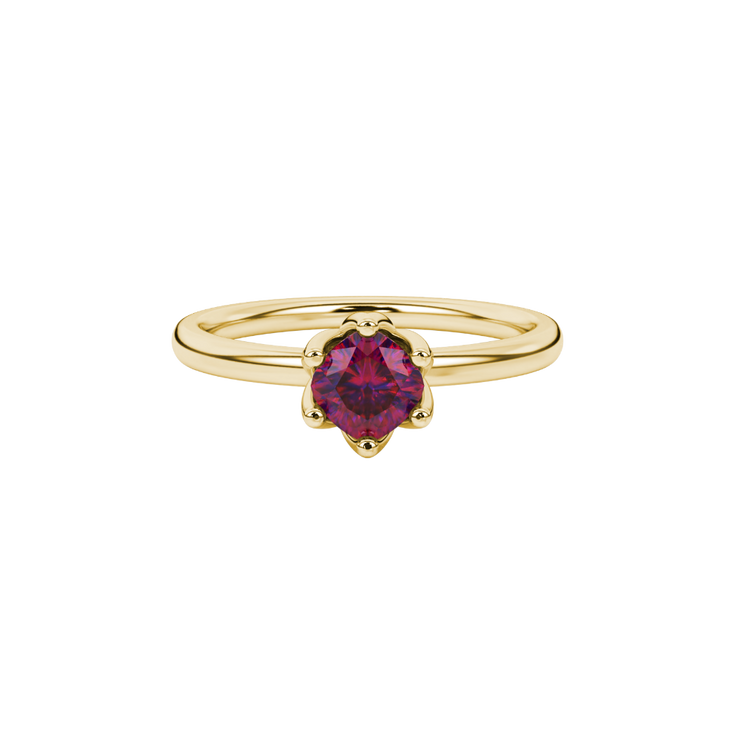 Floral Basket Cushion Cut Gemstone Ring