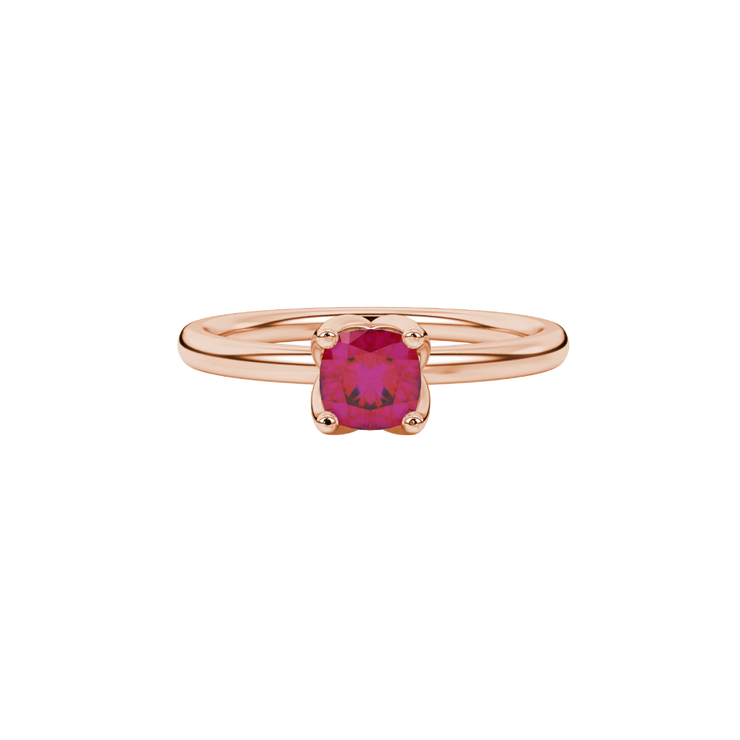 Petal Basket Cushion Cut Gemstone Ring