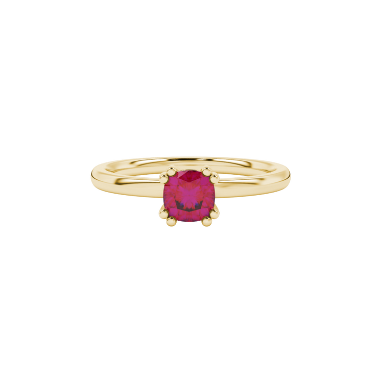 Eight-Prong Cushion Cut Gemstone Ring