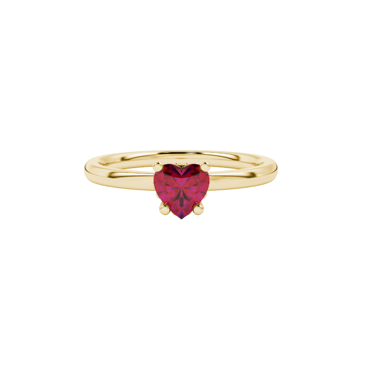 Heart Classic Solitaire Gemstone Ring