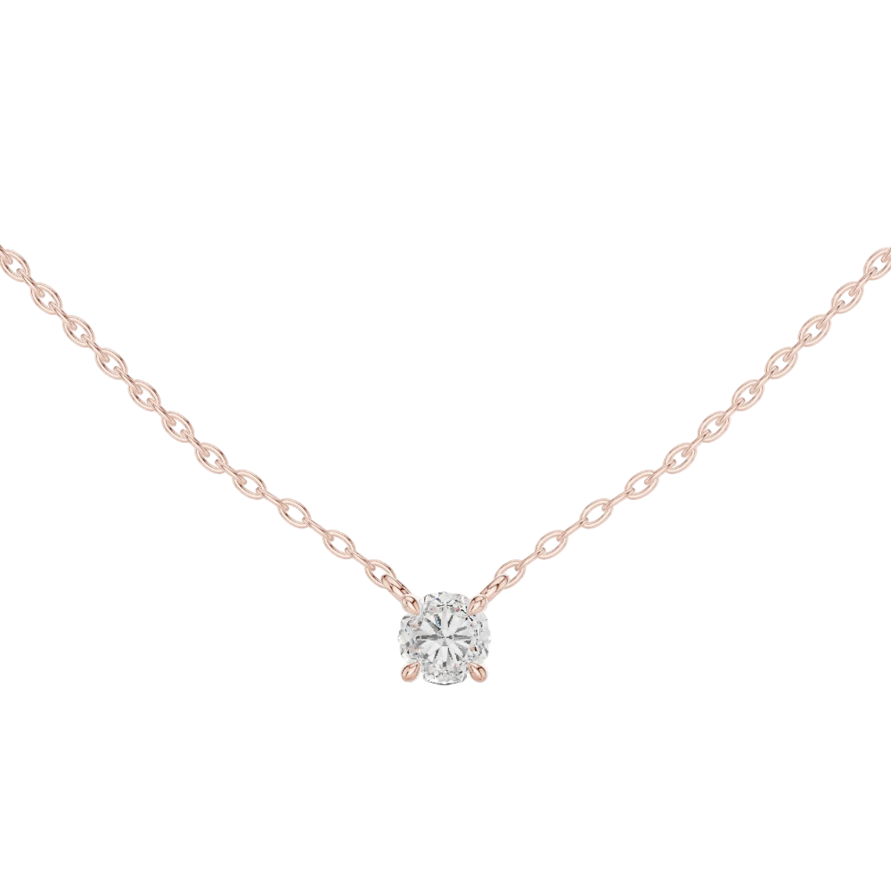 Round Diamond Minimal Prong Pendant