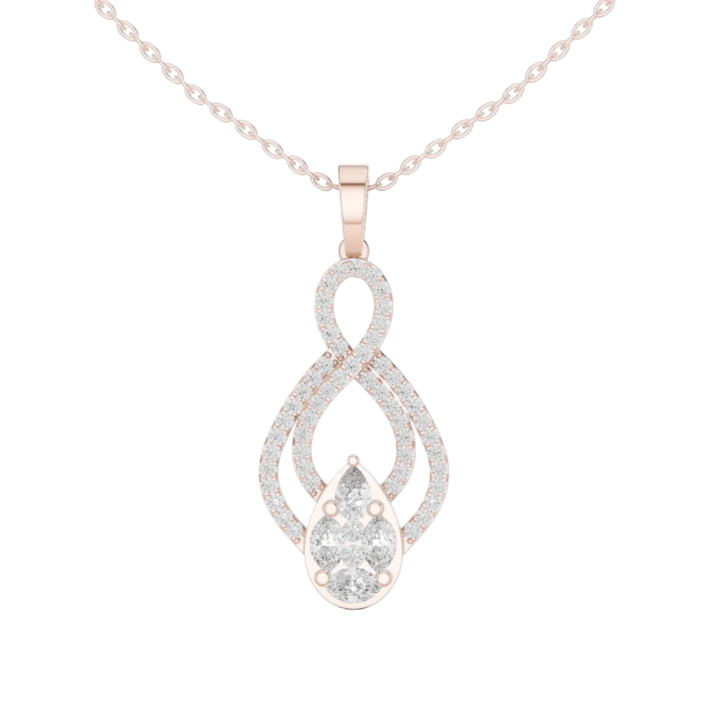 Pear & Marquise Lab Grown Diamond Drop Pendant