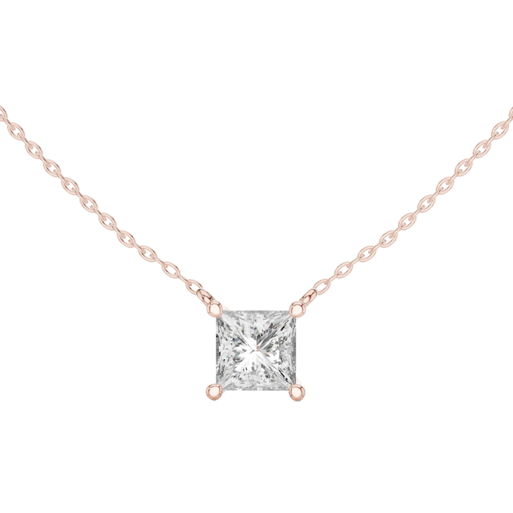 Princess Cut Solitaire Diamond Pendant