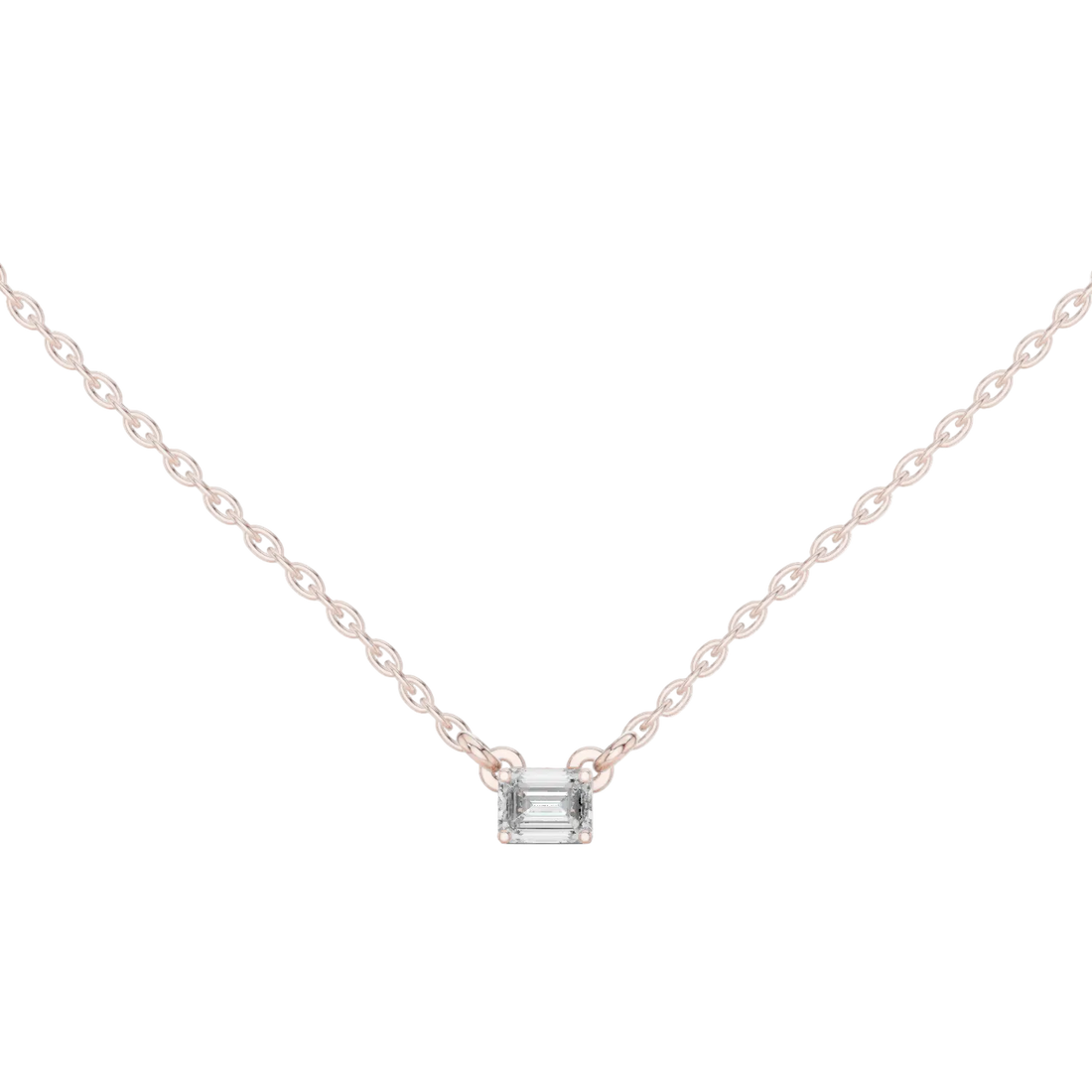 Classic Emerald Lab Grown Diamond Solitaire Pendant