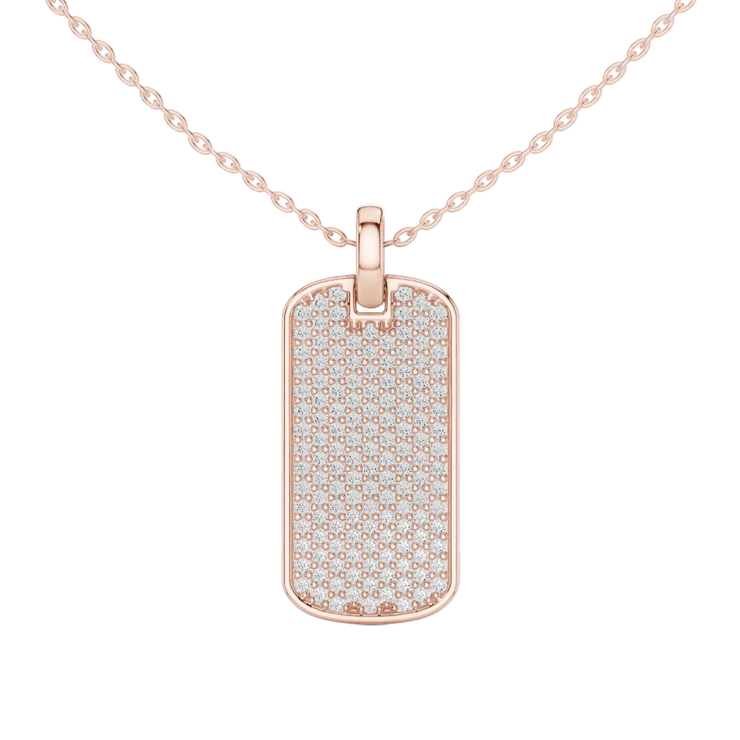 Pavé Lab Grown Diamond Dog Tag Pendant