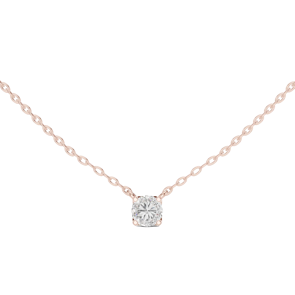 Round Lab Grown Diamond Floating Solitaire Pendant