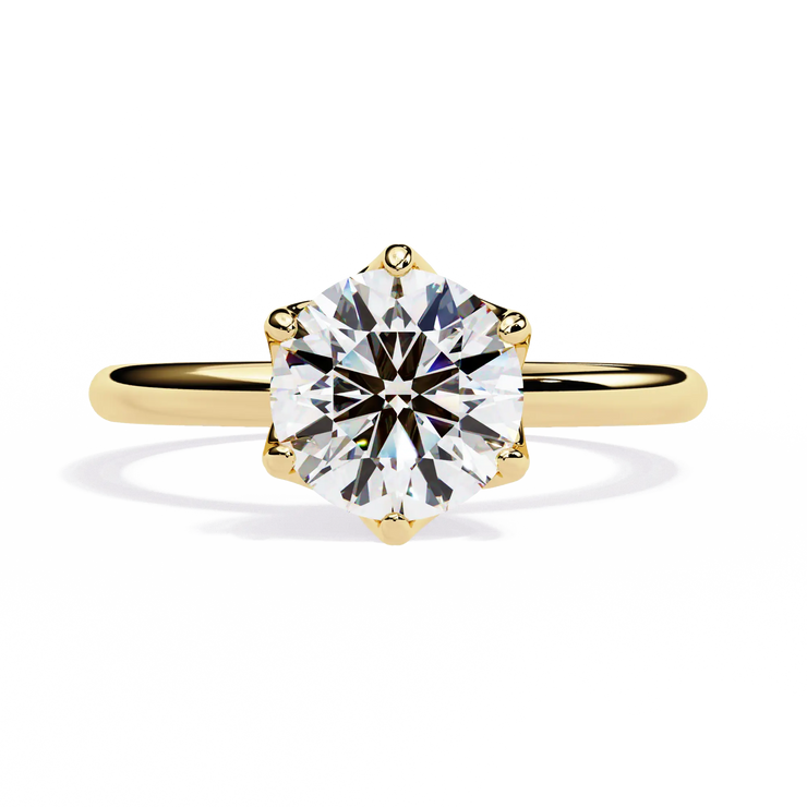 Six-Prong Round Cut Lab Grown Diamond Ring