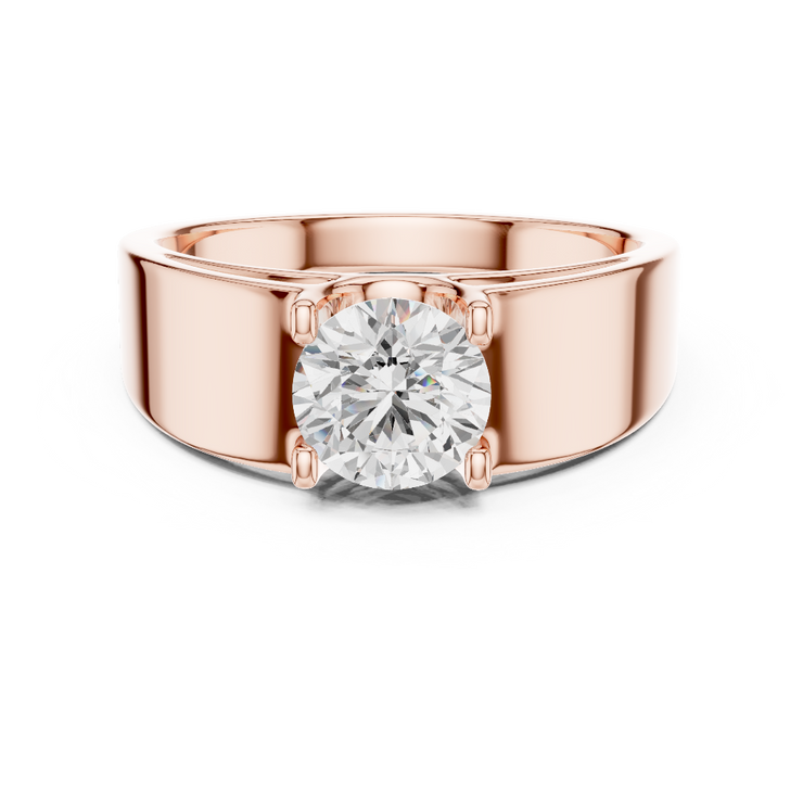 Round Wide Band Bezel Ring