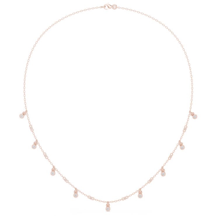 Diamond Bezel Drop Station Necklace