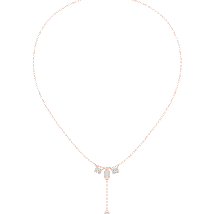 Baguette Diamond Drop Necklace
