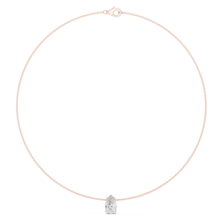 Pear Solitaire Diamond Necklace