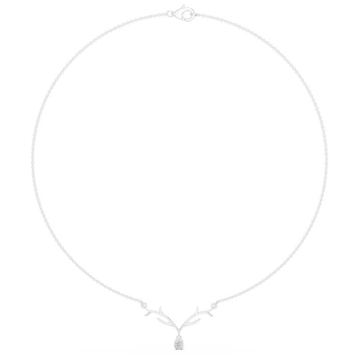 Round Diamond Antler Necklace