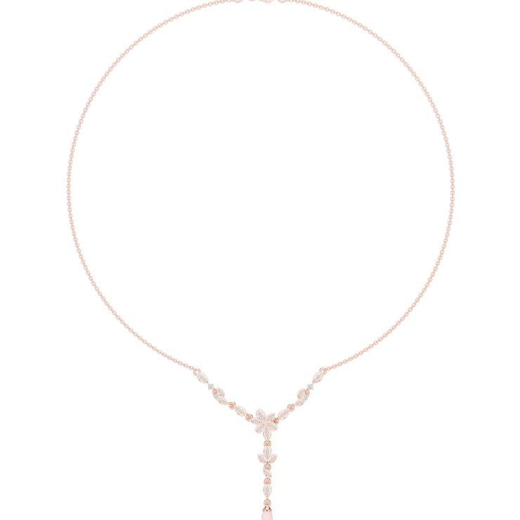 Diamond Floral Drop Necklace