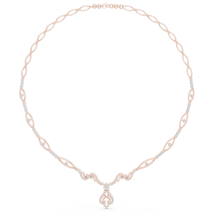 Twisted Leaf Diamond Necklace