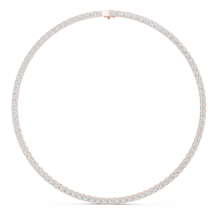 Classic Round Diamond Tennis Necklace