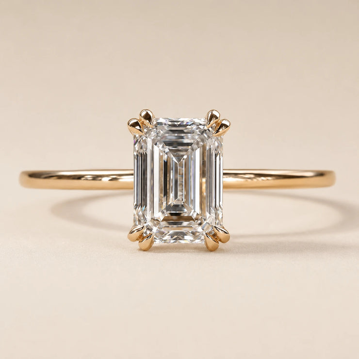 Emerald Cut Lab Grown Diamond Solitaire Engagement Ring