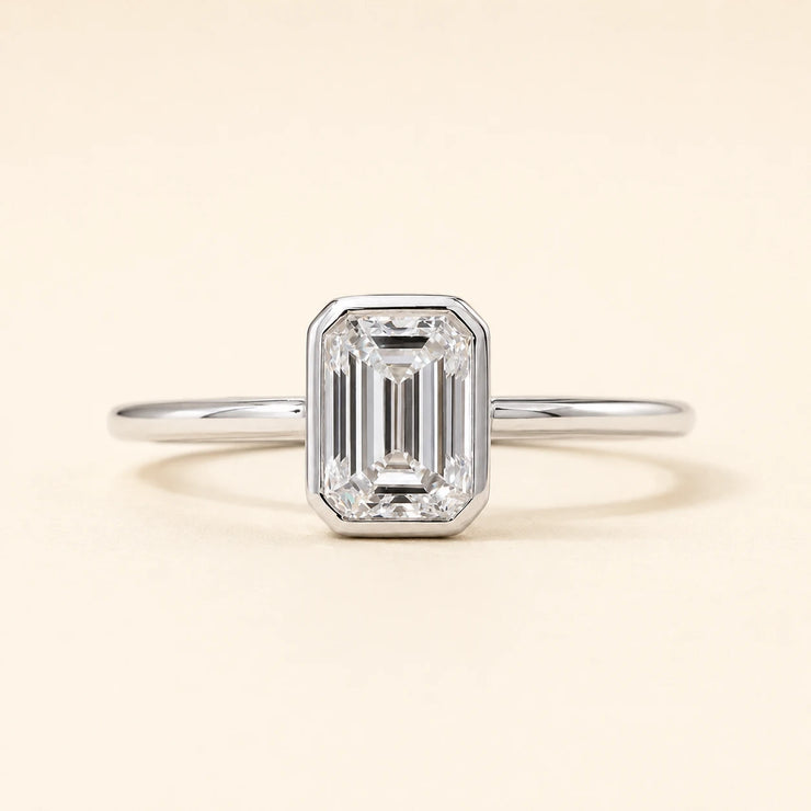 Emerald Cut Lab Grown Diamond Solitaire Engagement Ring