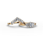 Baguette Lab Grown Diamond Band in yellow gold, front view