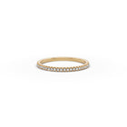 Round Lab Grown Diamond Prong Set Half Eternity Band in yellow gold, front view