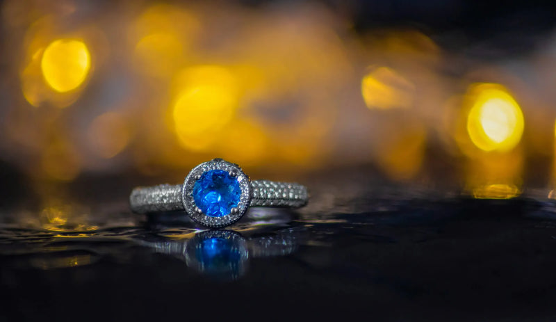 Falling Edge Halo Gemstone Jewelry