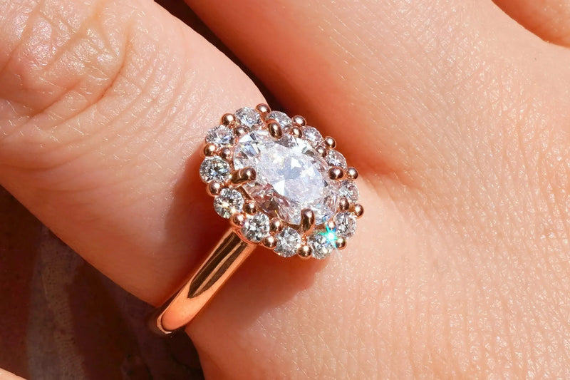 French Pavé Halo Gemstone Jewelry