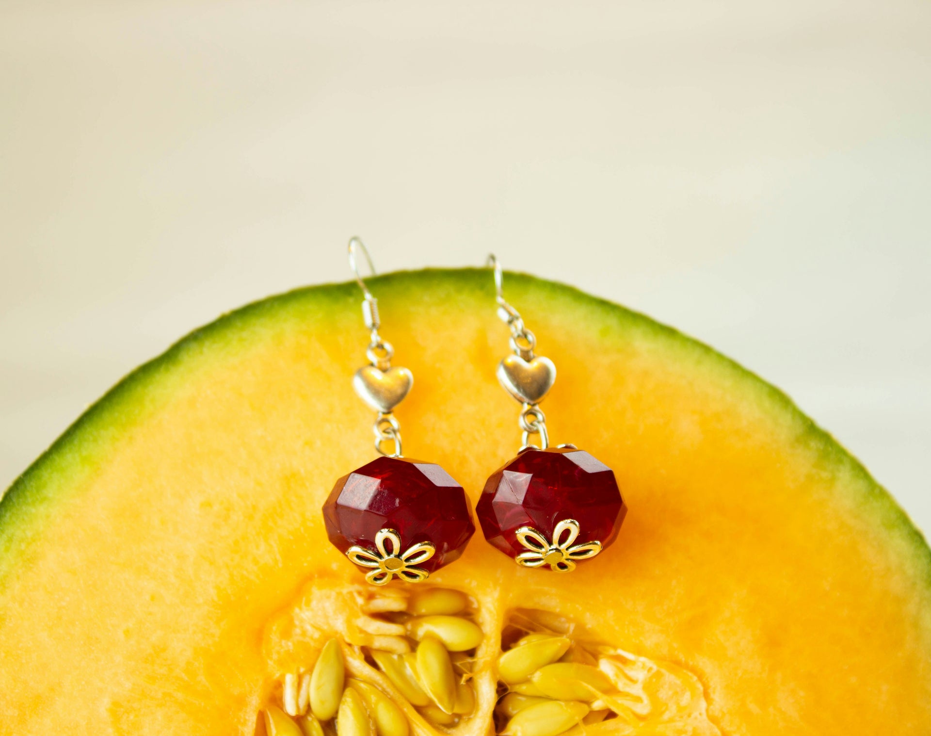 Red Gemstone Earrings
